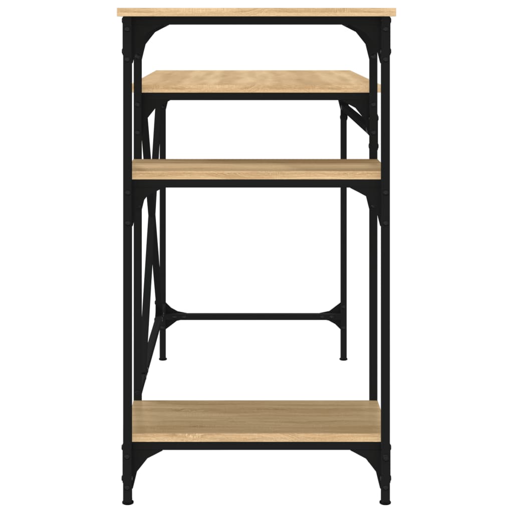 Bureau schappen 105x50x90 bewerkt hout en ijzer sonoma eiken is nu te koop bij PeponiXL, paradijselijk wonen!
