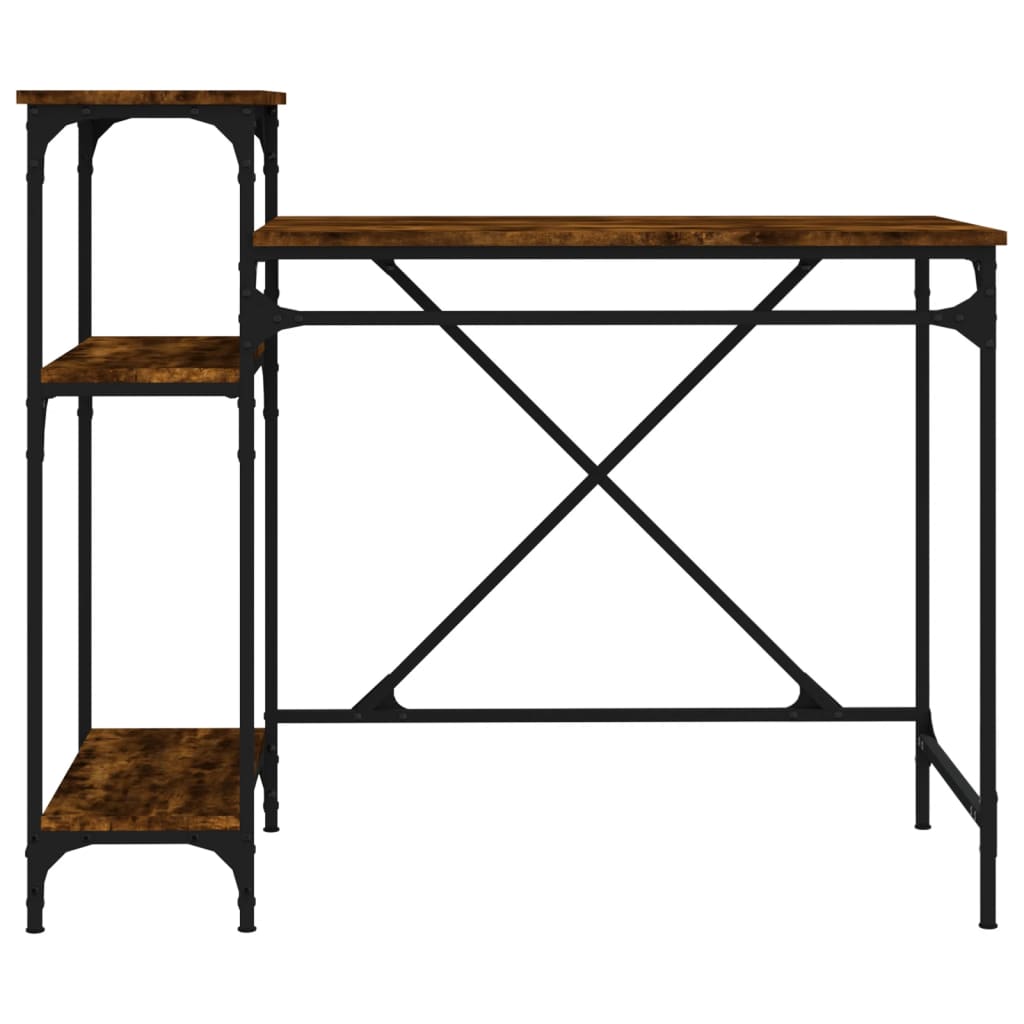 Bureau 105x50x90 cm bewerkt hout en ijzer gerookt eikenkleur is nu te koop bij PeponiXL, paradijselijk wonen!