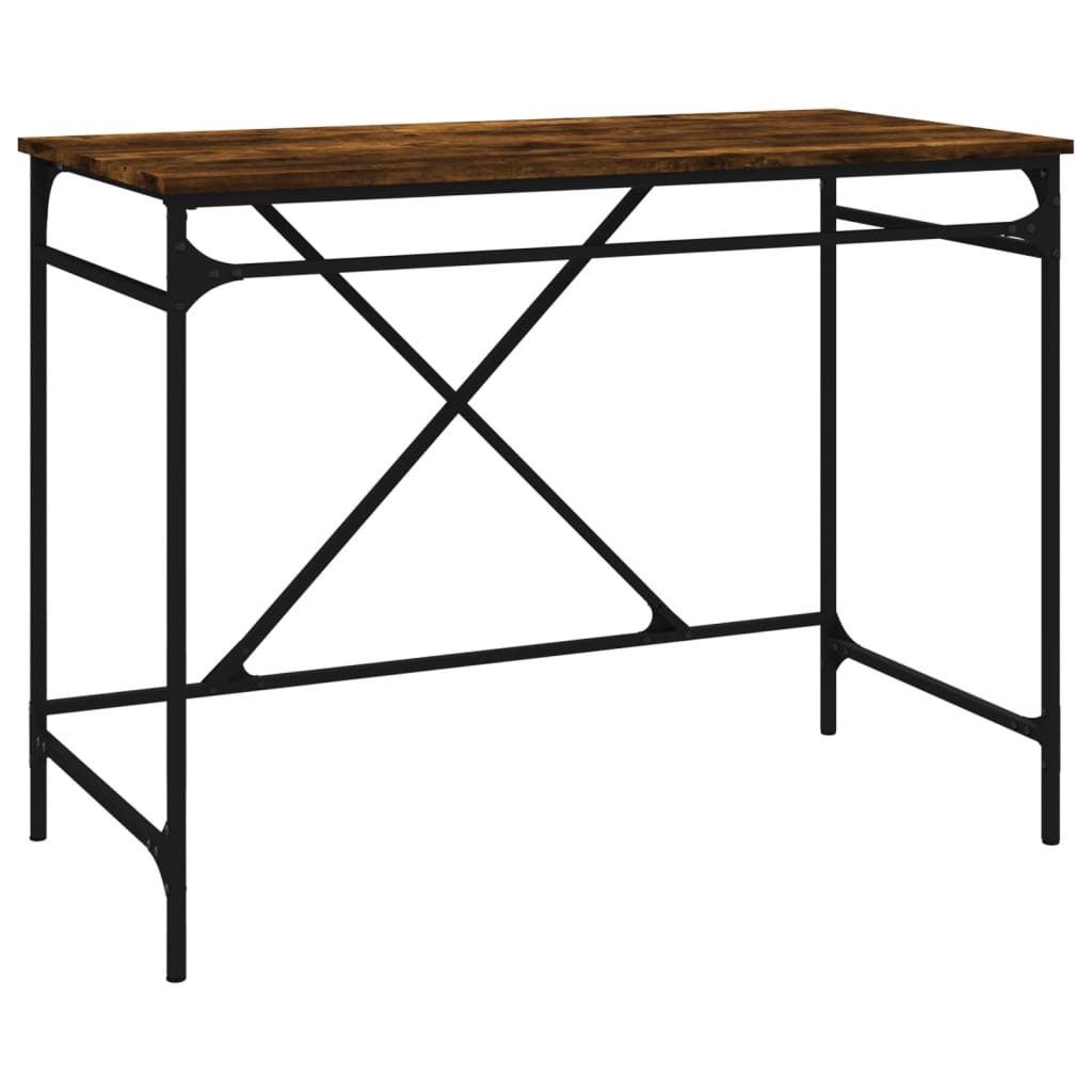 Bureau 100x50x75 cm bewerkt hout en ijzer gerookt eikenkleurig is nu te koop bij PeponiXL, paradijselijk wonen!