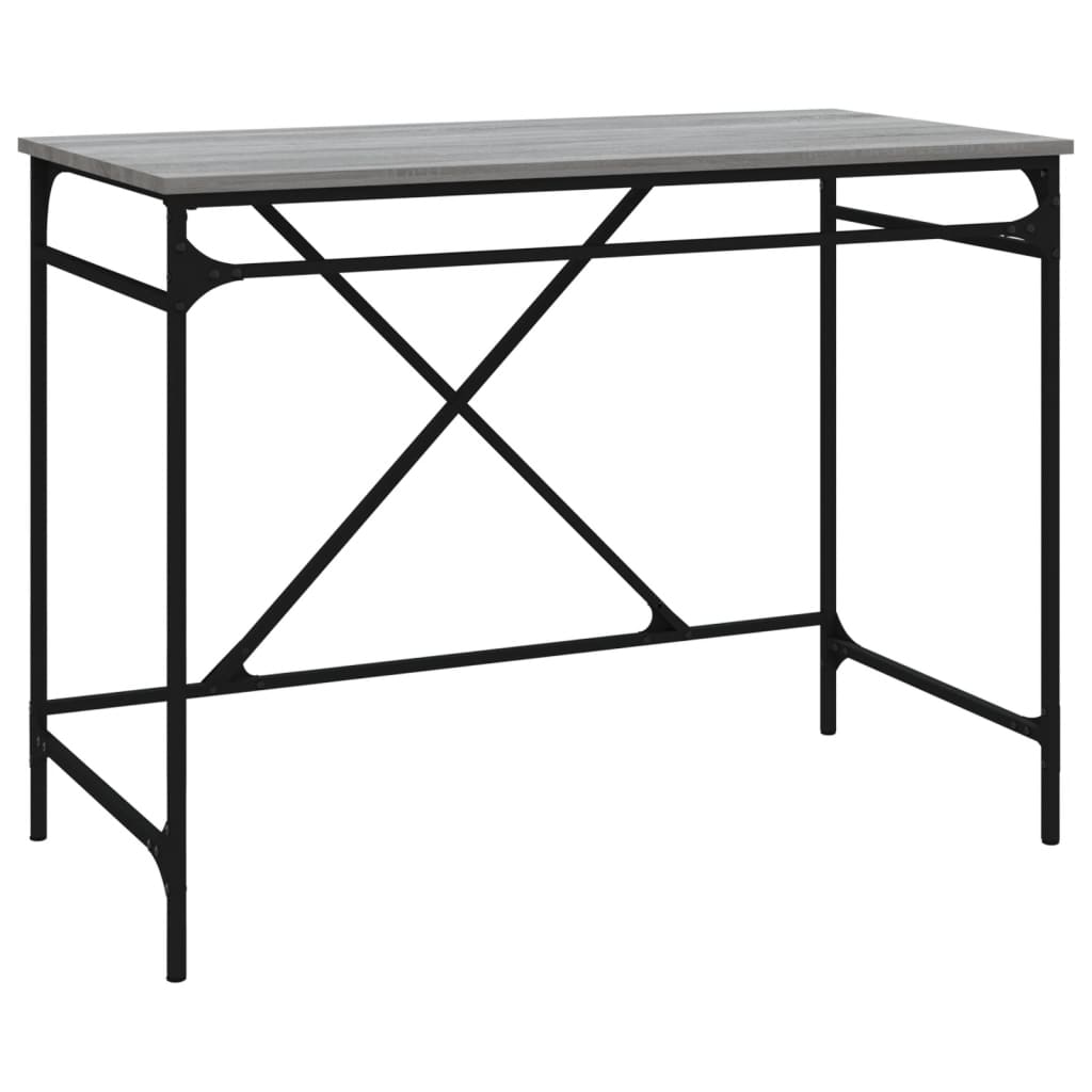 Bureau 100x50x75 cm bewerkt hout en ijzer grijs sonoma eiken is nu te koop bij PeponiXL, paradijselijk wonen!