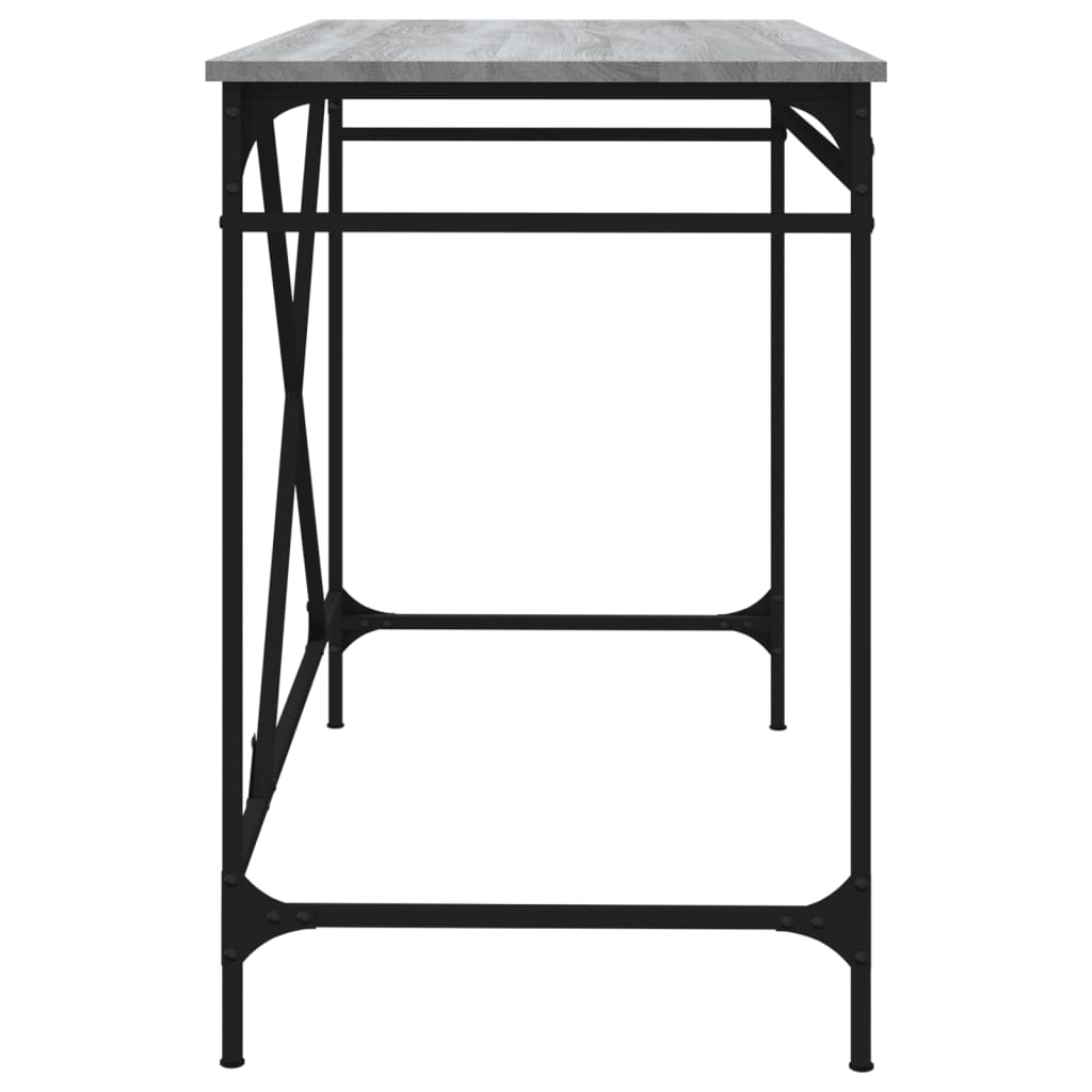 Bureau 100x50x75 cm bewerkt hout en ijzer grijs sonoma eiken is nu te koop bij PeponiXL, paradijselijk wonen!