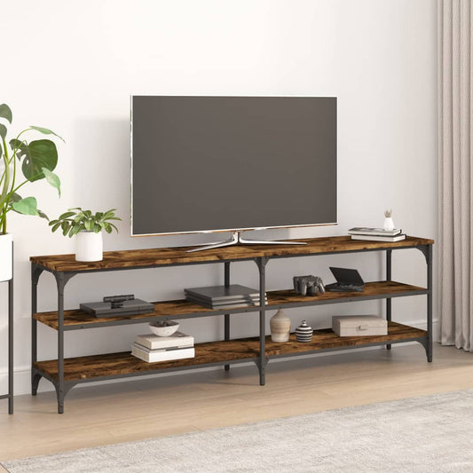 Tv-meubel 160x30x50 cm bewerkt hout gerookt eikenkleurig is nu te koop bij PeponiXL, paradijselijk wonen!