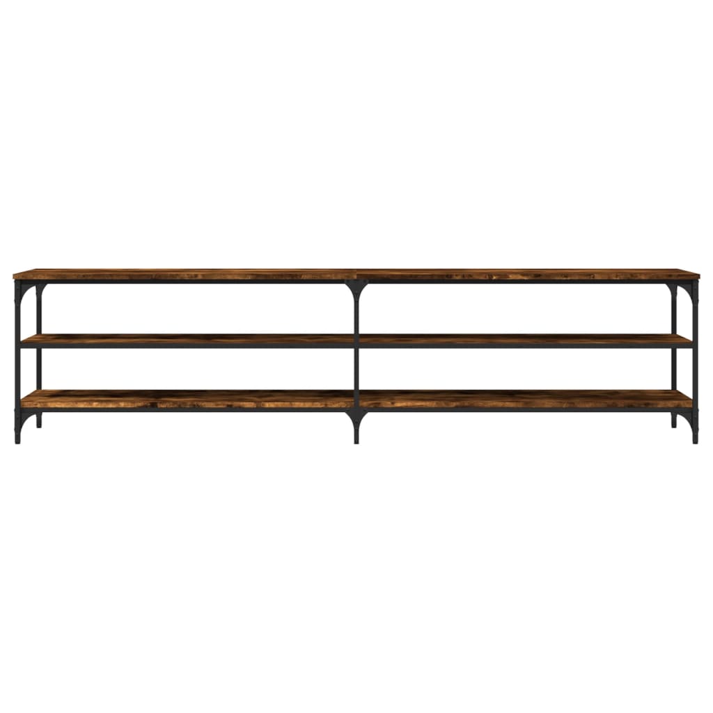 Tv-meubel 200x30x50 cm bewerkt hout metaal gerookt eikenkleurig is nu te koop bij PeponiXL, paradijselijk wonen!