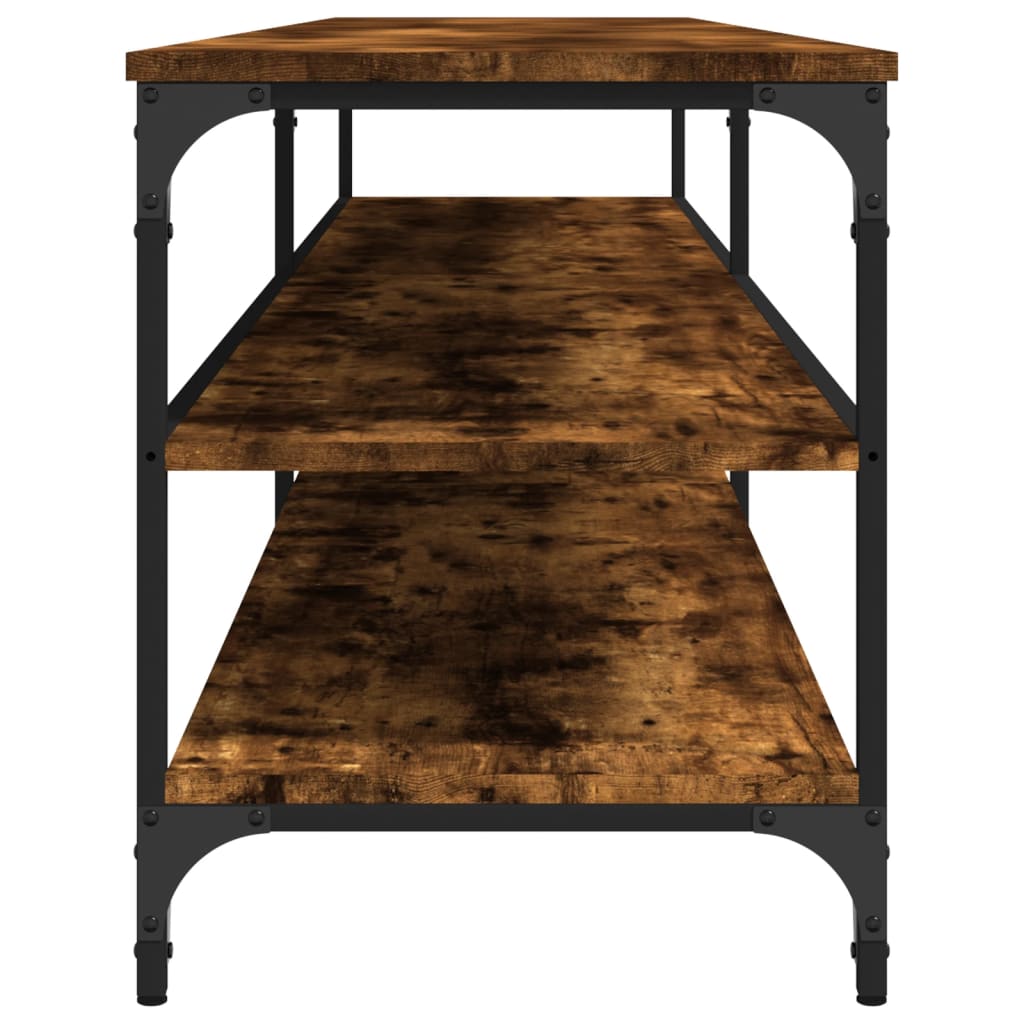 Tv-meubel 200x30x50 cm bewerkt hout metaal gerookt eikenkleurig is nu te koop bij PeponiXL, paradijselijk wonen!