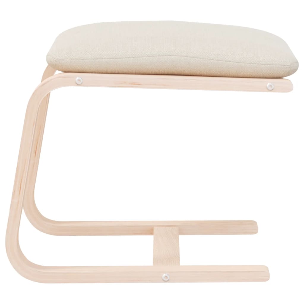 Voetenbank 51x41x40 cm stof crèmekleurig is nu te koop bij PeponiXL, paradijselijk wonen!