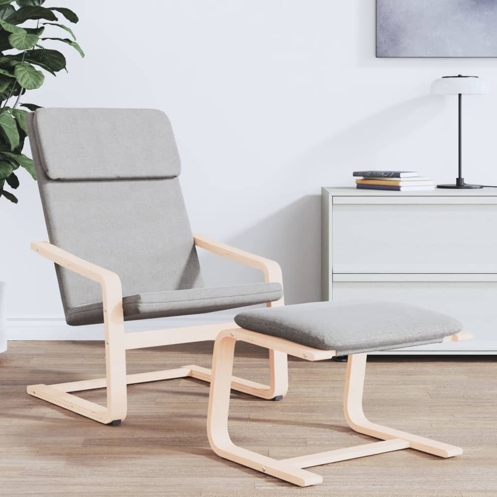 Voetenbank 51x41x40 cm stof lichtgrijs is nu te koop bij PeponiXL, paradijselijk wonen!