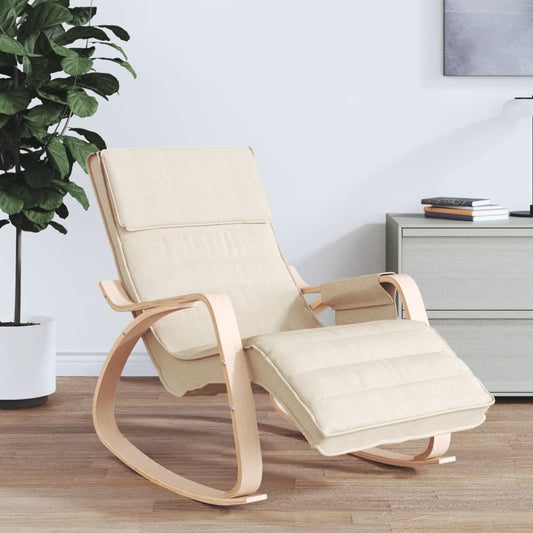 Schommelstoel stof crèmekleurig is nu te koop bij PeponiXL, paradijselijk wonen!