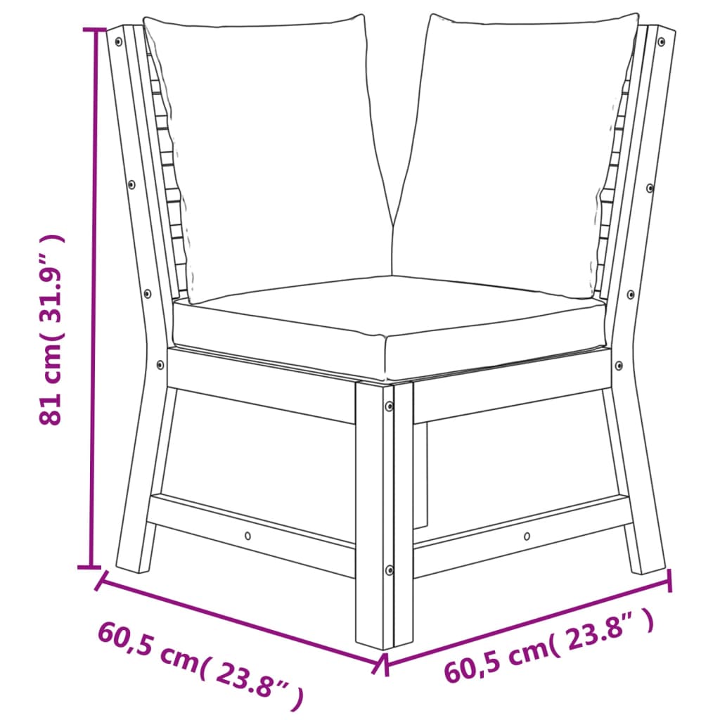 7-delige Tuinset met kussens massief acaciahout is nu te koop bij PeponiXL, paradijselijk wonen!