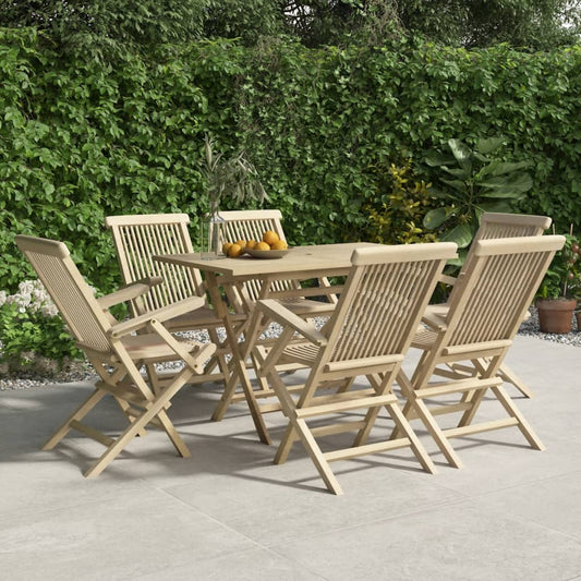 Tuinstoelen inklapbaar 6 st 56x61x89 cm massief teakhout grijs is nu te koop bij PeponiXL, paradijselijk wonen!