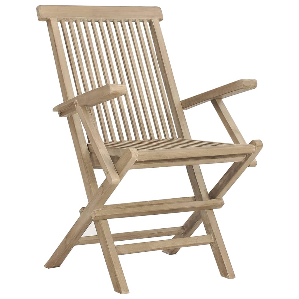 Tuinstoelen inklapbaar 8 st 56x61x89 cm massief teakhout grijs is nu te koop bij PeponiXL, paradijselijk wonen!