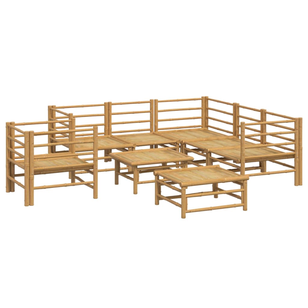 8-delige Loungeset met kussens bamboe lichtgrijs is nu te koop bij PeponiXL, paradijselijk wonen!
