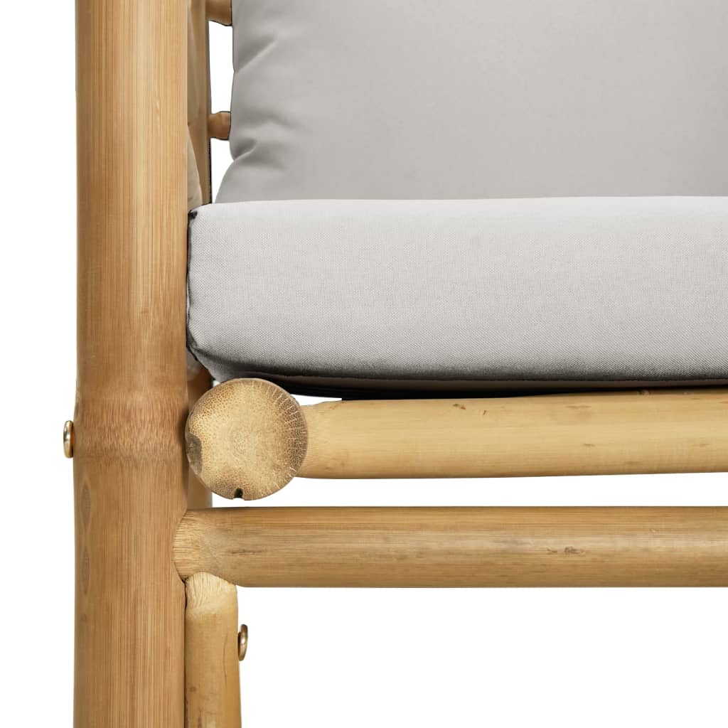 8-delige Loungeset met kussens bamboe lichtgrijs is nu te koop bij PeponiXL, paradijselijk wonen!