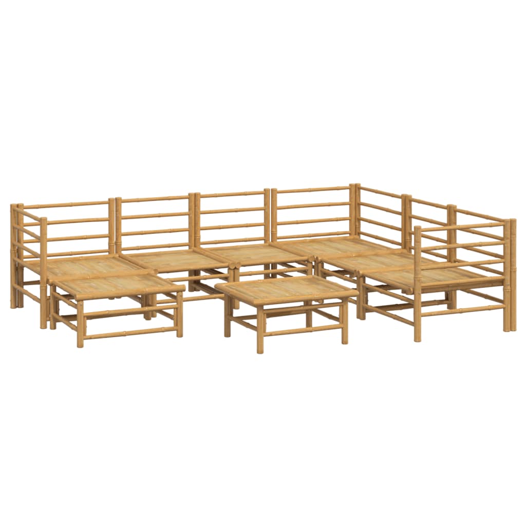 8-delige Loungeset met kussens bamboe lichtgrijs is nu te koop bij PeponiXL, paradijselijk wonen!