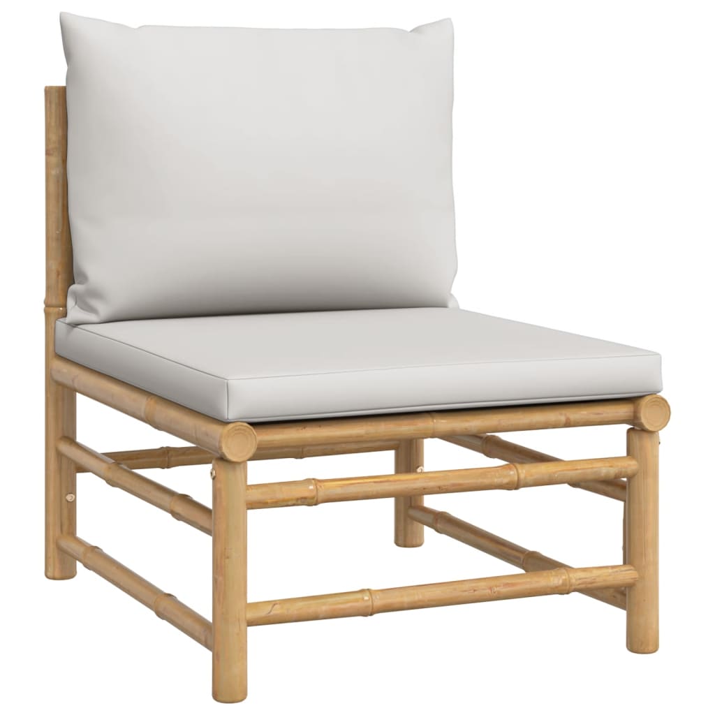 8-delige Loungeset met kussens bamboe lichtgrijs is nu te koop bij PeponiXL, paradijselijk wonen!