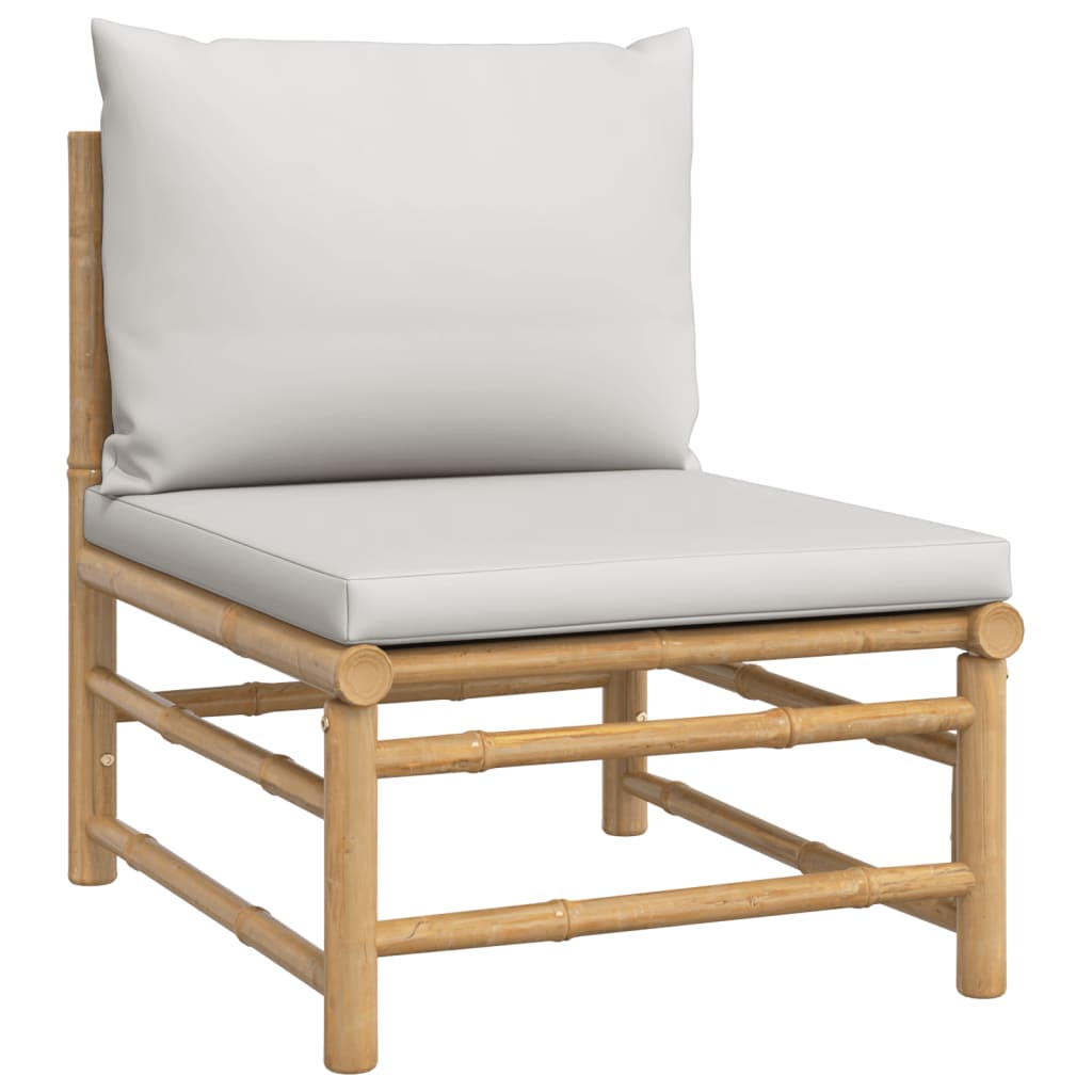 10-delige Loungeset met lichtgrijze kussens bamboe is nu te koop bij PeponiXL, paradijselijk wonen!