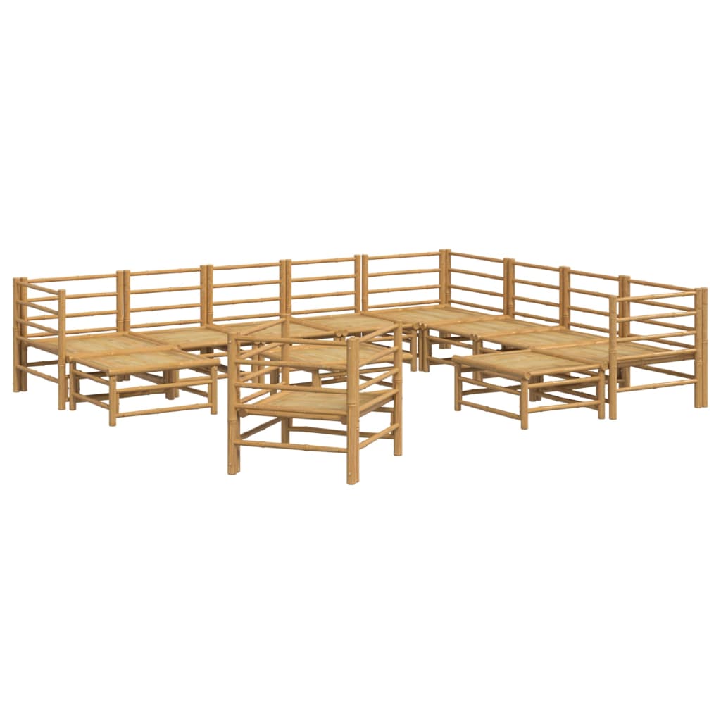 12-delige Loungeset met kussens bamboe lichtgrijs is nu te koop bij PeponiXL, paradijselijk wonen!