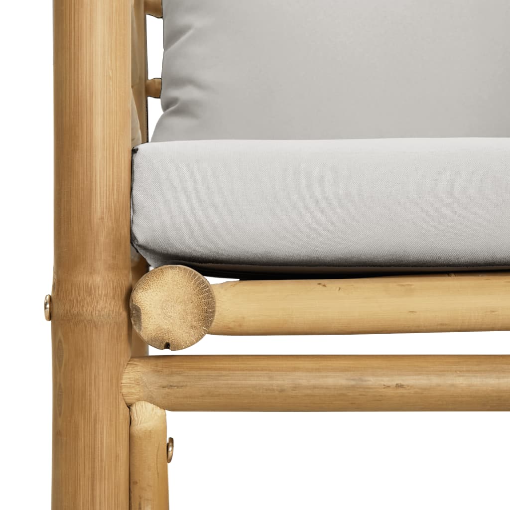 12-delige Loungeset met kussens bamboe lichtgrijs is nu te koop bij PeponiXL, paradijselijk wonen!