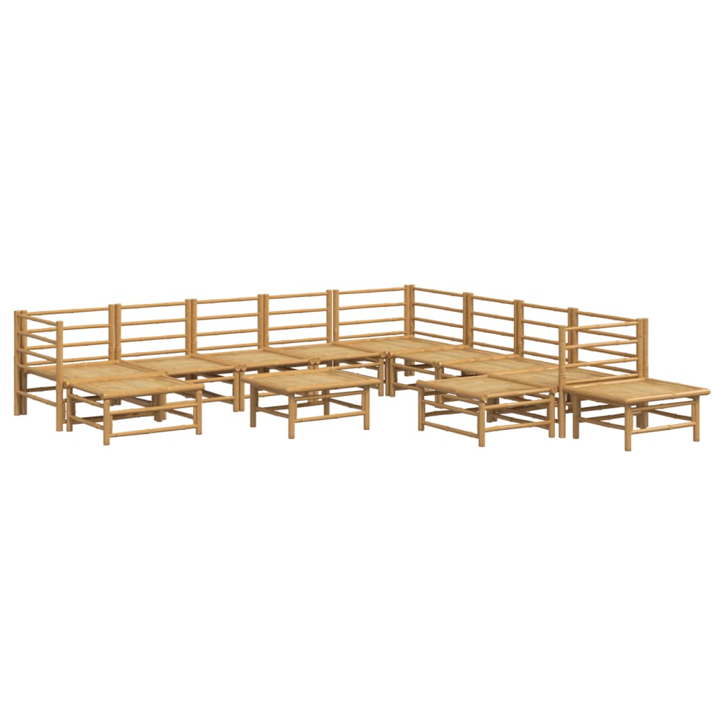 12-delige Loungeset met kussens bamboe lichtgrijs is nu te koop bij PeponiXL, paradijselijk wonen!