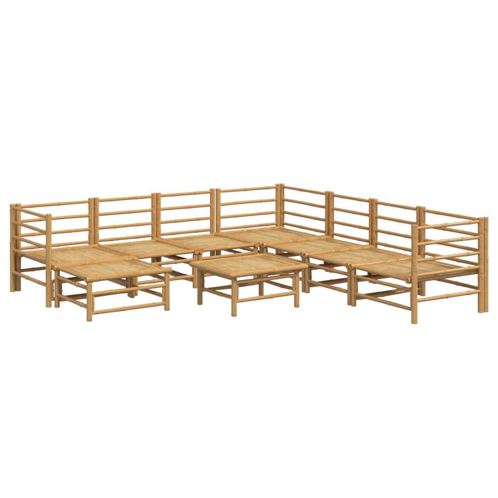 9-delige Loungeset met kussens bamboe lichtgrijs is nu te koop bij PeponiXL, paradijselijk wonen!