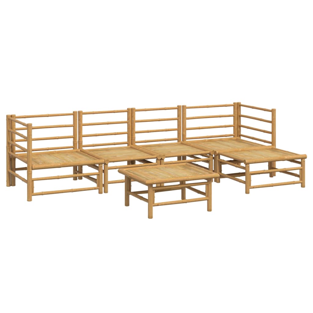 6-delige Loungeset met kussens bamboe lichtgrijs is nu te koop bij PeponiXL, paradijselijk wonen!