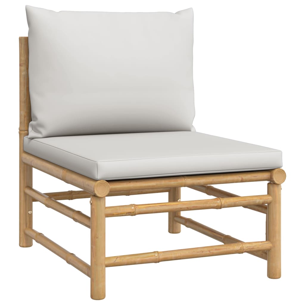 6-delige Loungeset met kussens bamboe lichtgrijs is nu te koop bij PeponiXL, paradijselijk wonen!