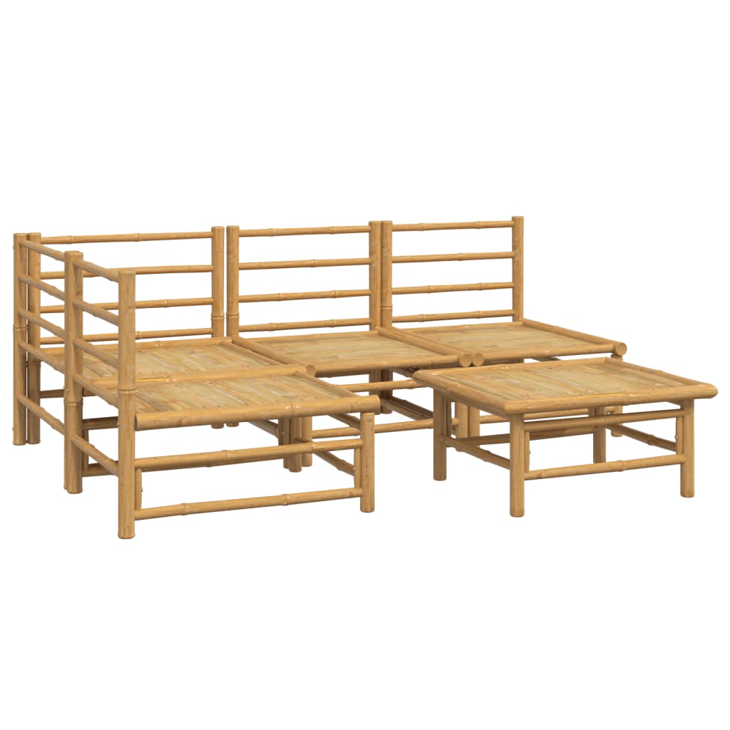 5-delige Loungeset met kussens bamboe lichtgrijs is nu te koop bij PeponiXL, paradijselijk wonen!