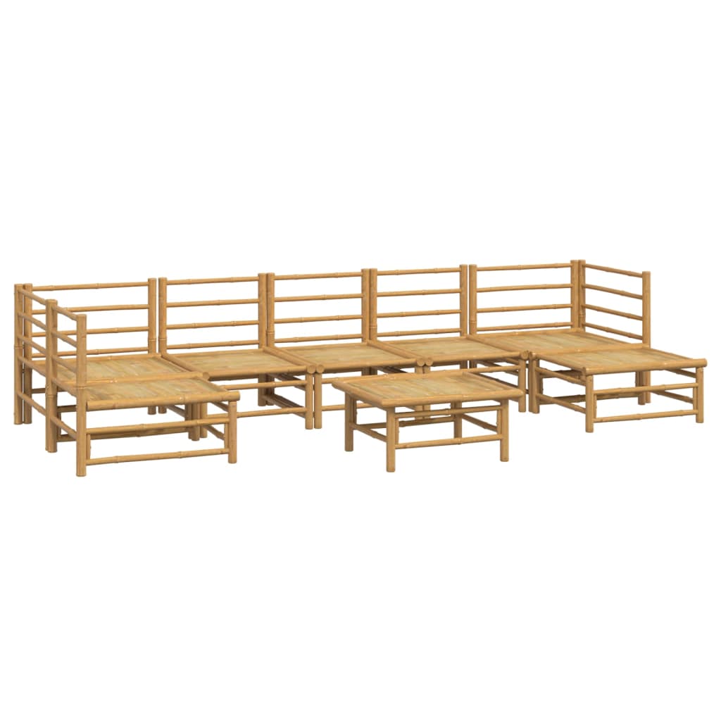 8-delige Loungeset met kussens bamboe lichtgrijs is nu te koop bij PeponiXL, paradijselijk wonen!