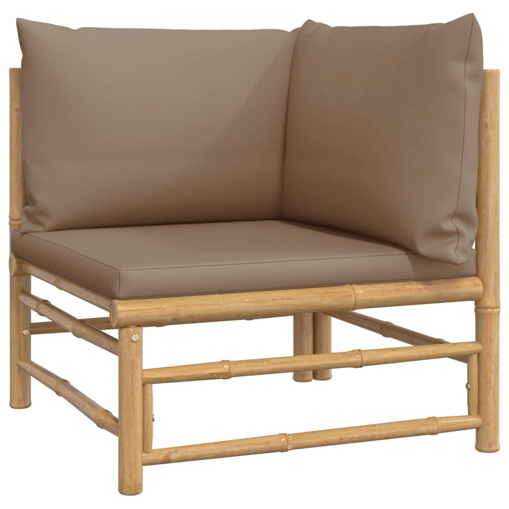 6-delige Loungeset met kussens bamboe taupe is nu te koop bij PeponiXL, paradijselijk wonen!