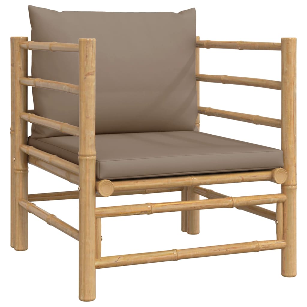 8-delige Loungeset met kussens bamboe taupe is nu te koop bij PeponiXL, paradijselijk wonen!