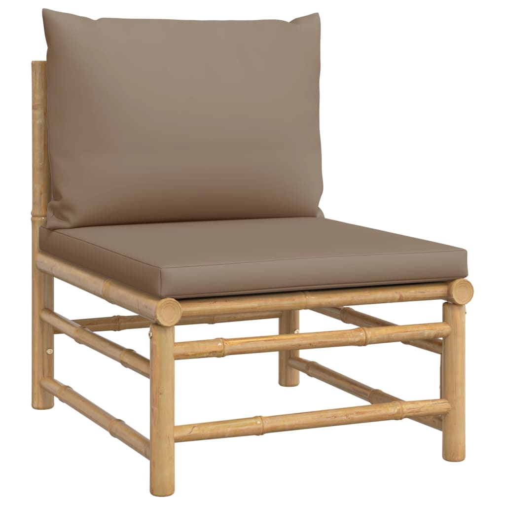 5-delige Loungeset met kussens bamboe taupe is nu te koop bij PeponiXL, paradijselijk wonen!