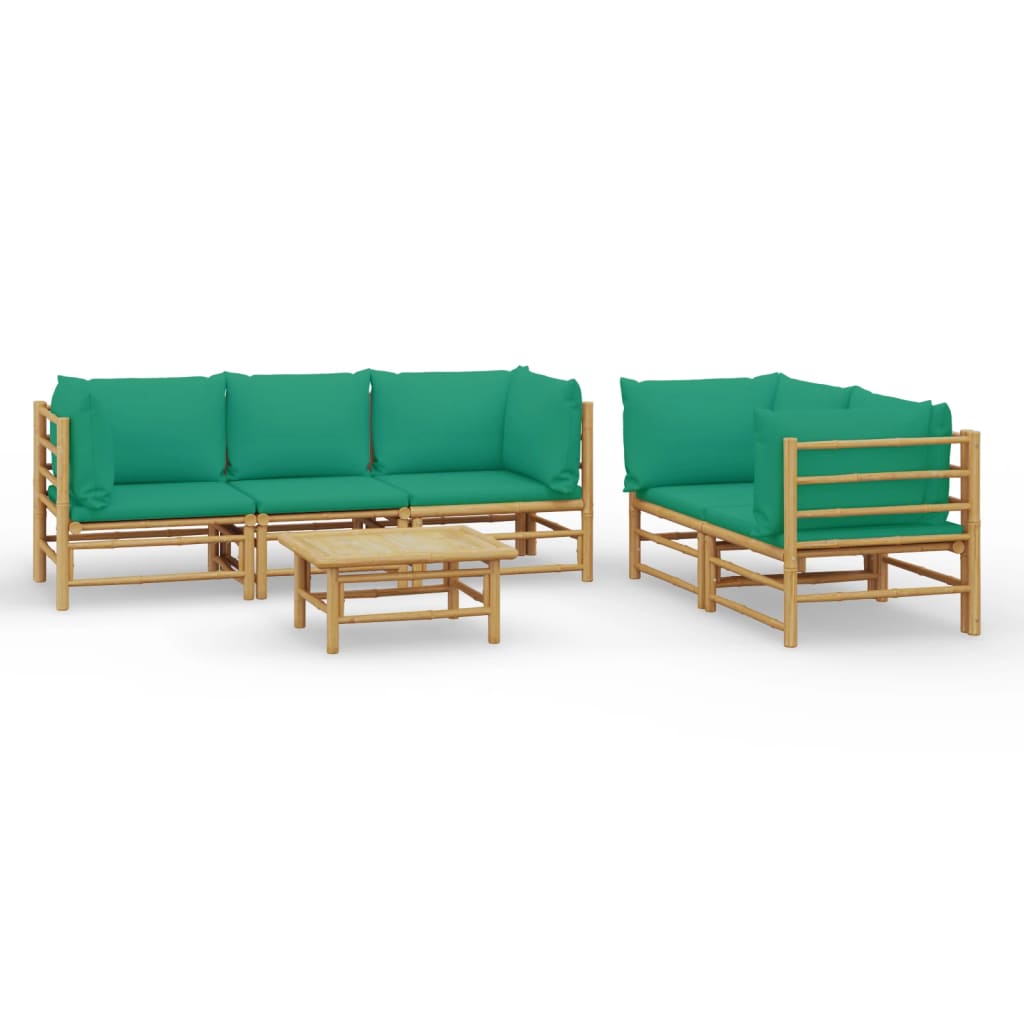 6-delige Loungeset met kussens bamboe groen is nu te koop bij PeponiXL, paradijselijk wonen!