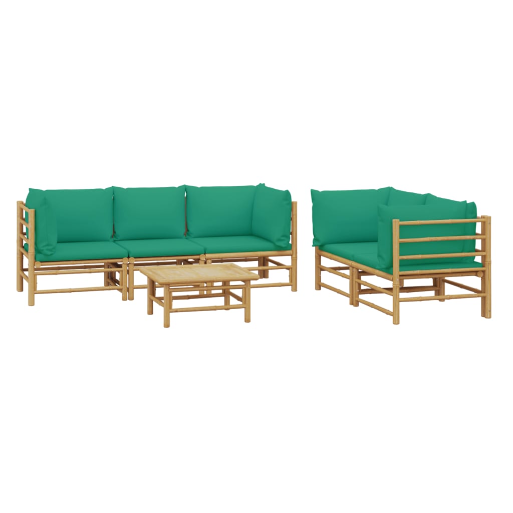 6-delige Loungeset met kussens bamboe groen is nu te koop bij PeponiXL, paradijselijk wonen!