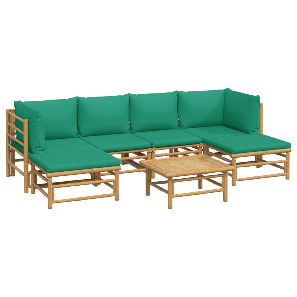 7-delige Loungeset met kussens bamboe groen is nu te koop bij PeponiXL, paradijselijk wonen!