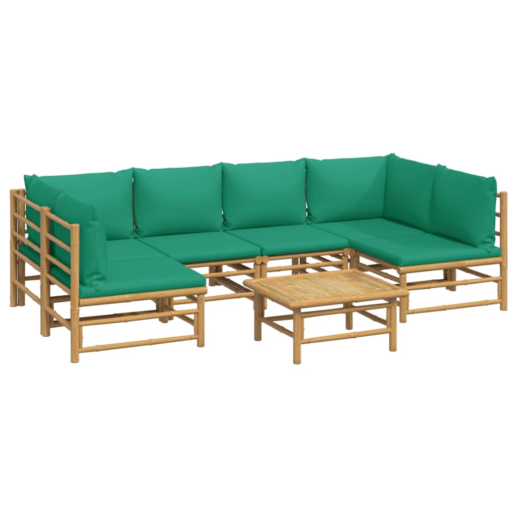 7-delige Loungeset met kussens bamboe groen is nu te koop bij PeponiXL, paradijselijk wonen!