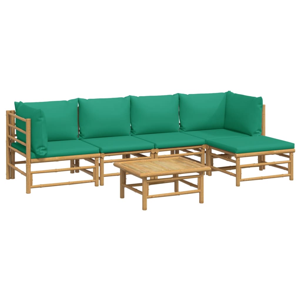 6-delige Loungeset met kussens bamboe groen is nu te koop bij PeponiXL, paradijselijk wonen!