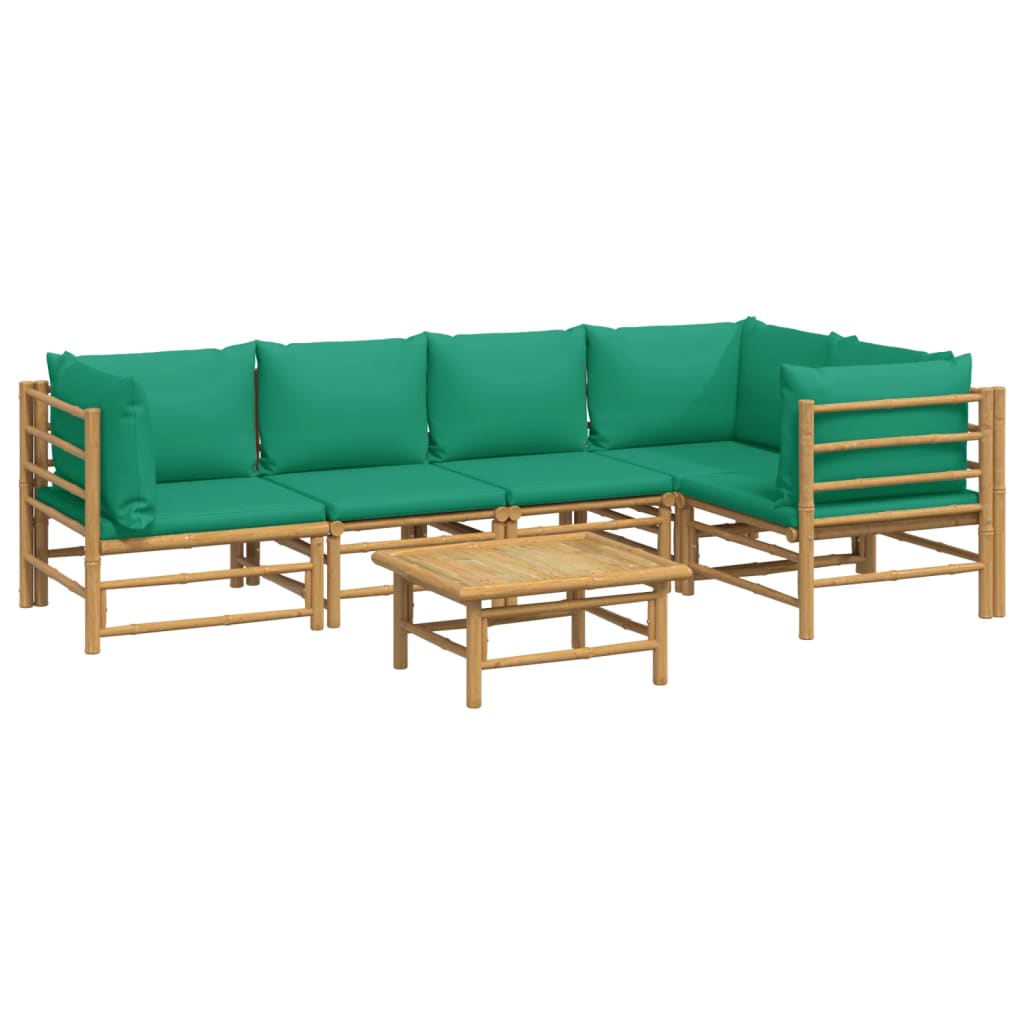 6-delige Loungeset met kussens bamboe groen is nu te koop bij PeponiXL, paradijselijk wonen!