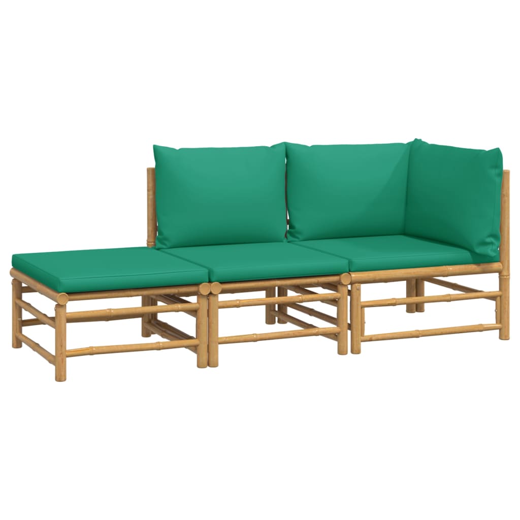 3-delige Loungeset met kussens bamboe groen is nu te koop bij PeponiXL, paradijselijk wonen!