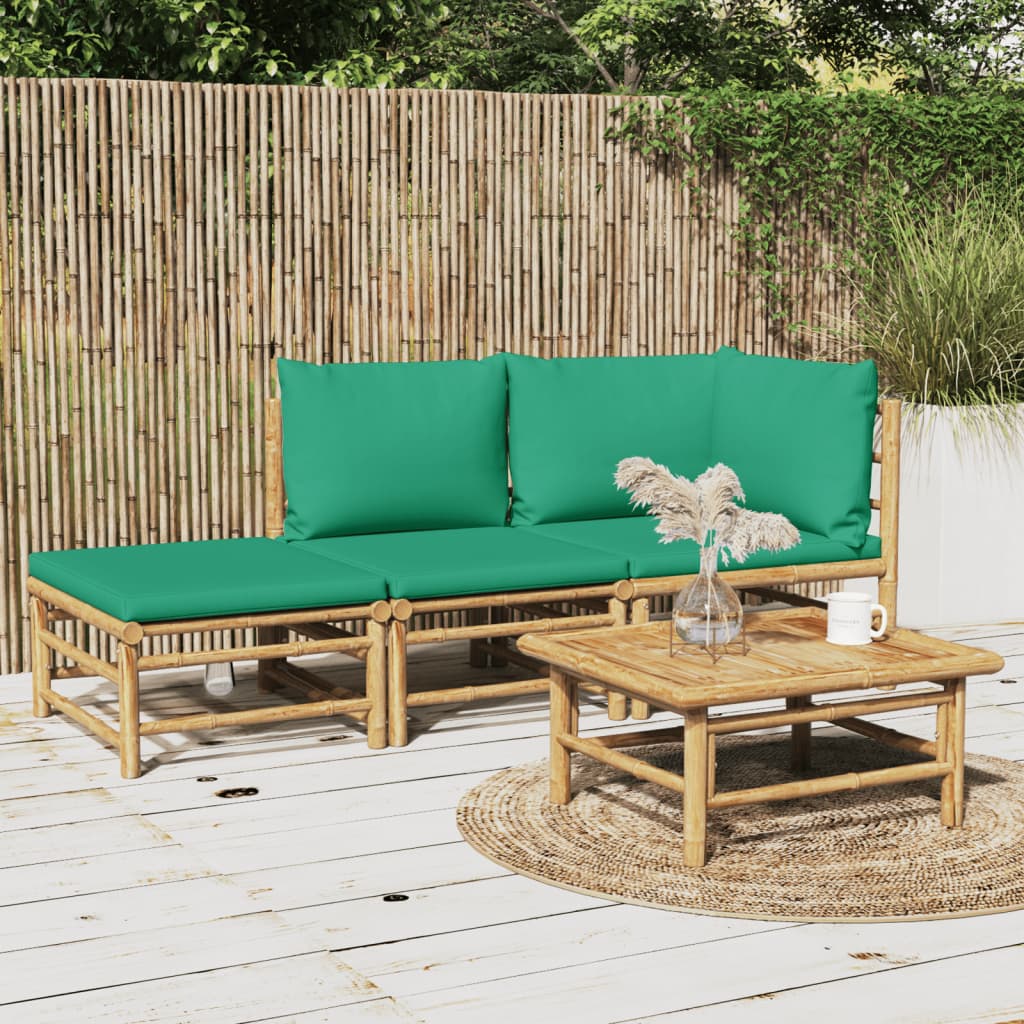 3-delige Loungeset met kussens bamboe groen is nu te koop bij PeponiXL, paradijselijk wonen!