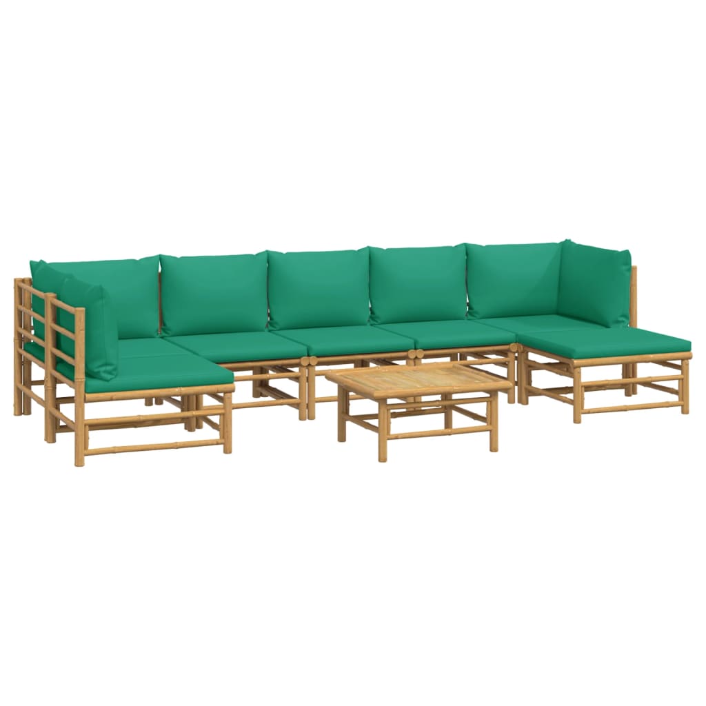 8-delige Loungeset met kussens bamboe groen is nu te koop bij PeponiXL, paradijselijk wonen!