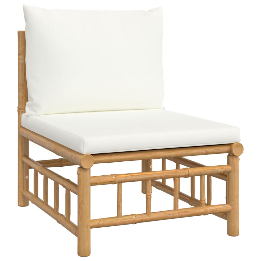 3-delige Loungeset met kussens bamboe crèmewit is nu te koop bij PeponiXL, paradijselijk wonen!