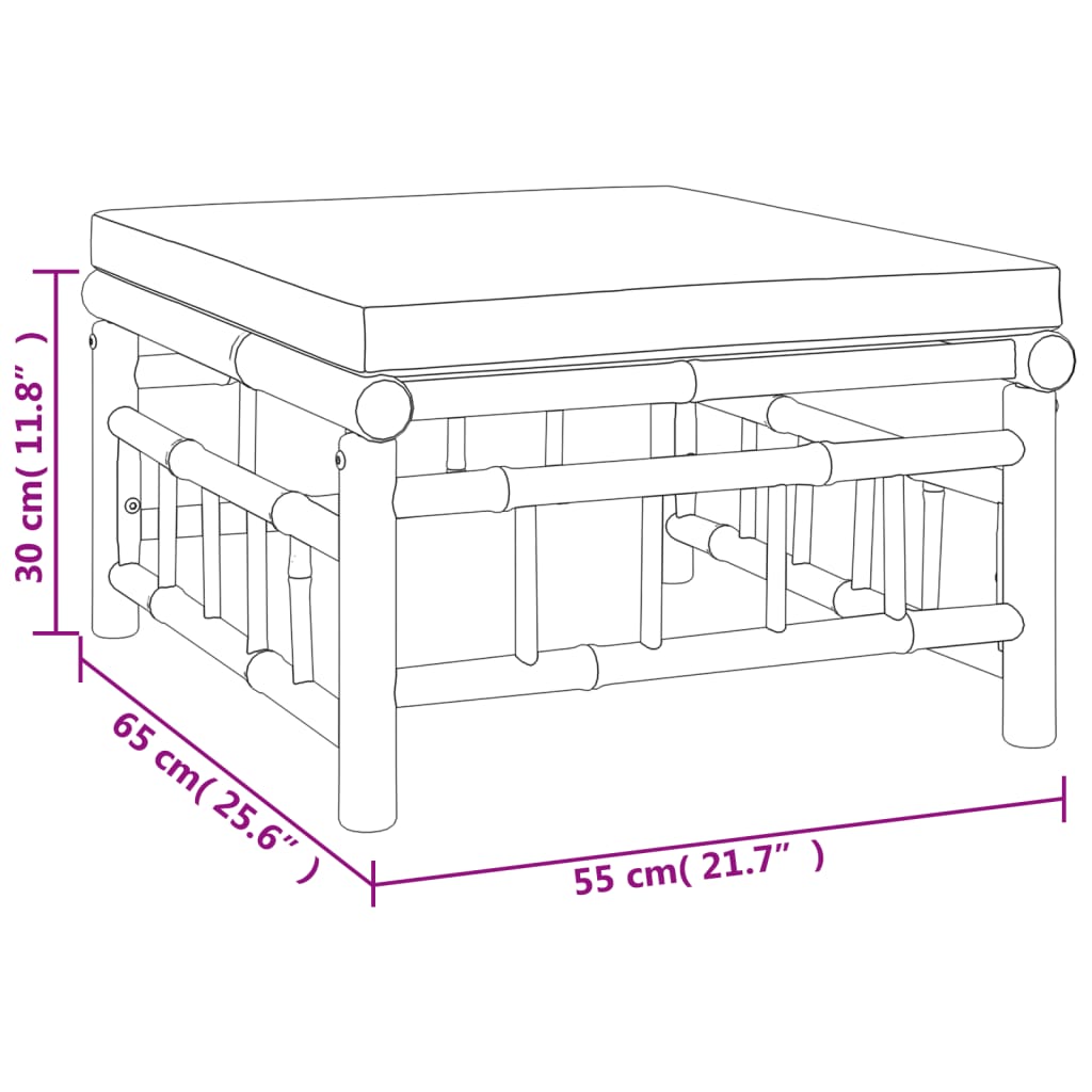 6-delige Loungeset met kussens bamboe donkergrijs is nu te koop bij PeponiXL, paradijselijk wonen!