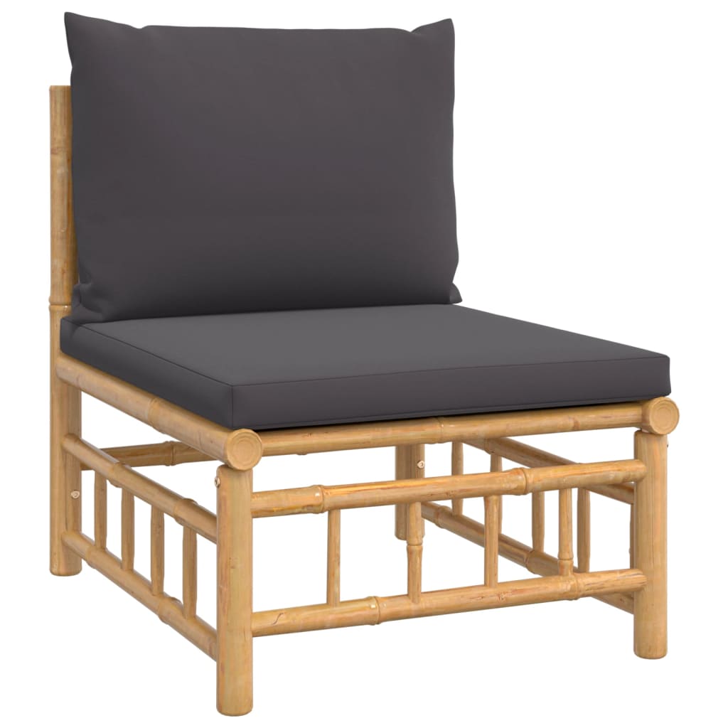 7-delige Loungeset met kussens bamboe donkergrijs is nu te koop bij PeponiXL, paradijselijk wonen!