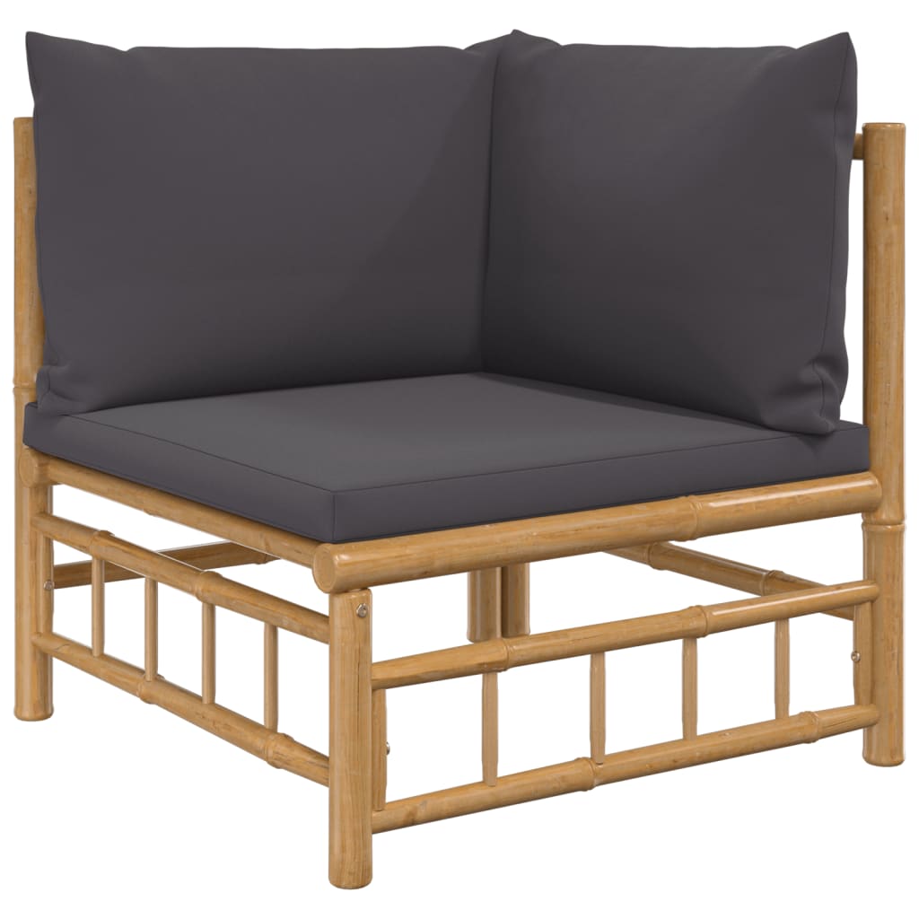 11-delige Loungeset met kussens bamboe donkergrijs is nu te koop bij PeponiXL, paradijselijk wonen!