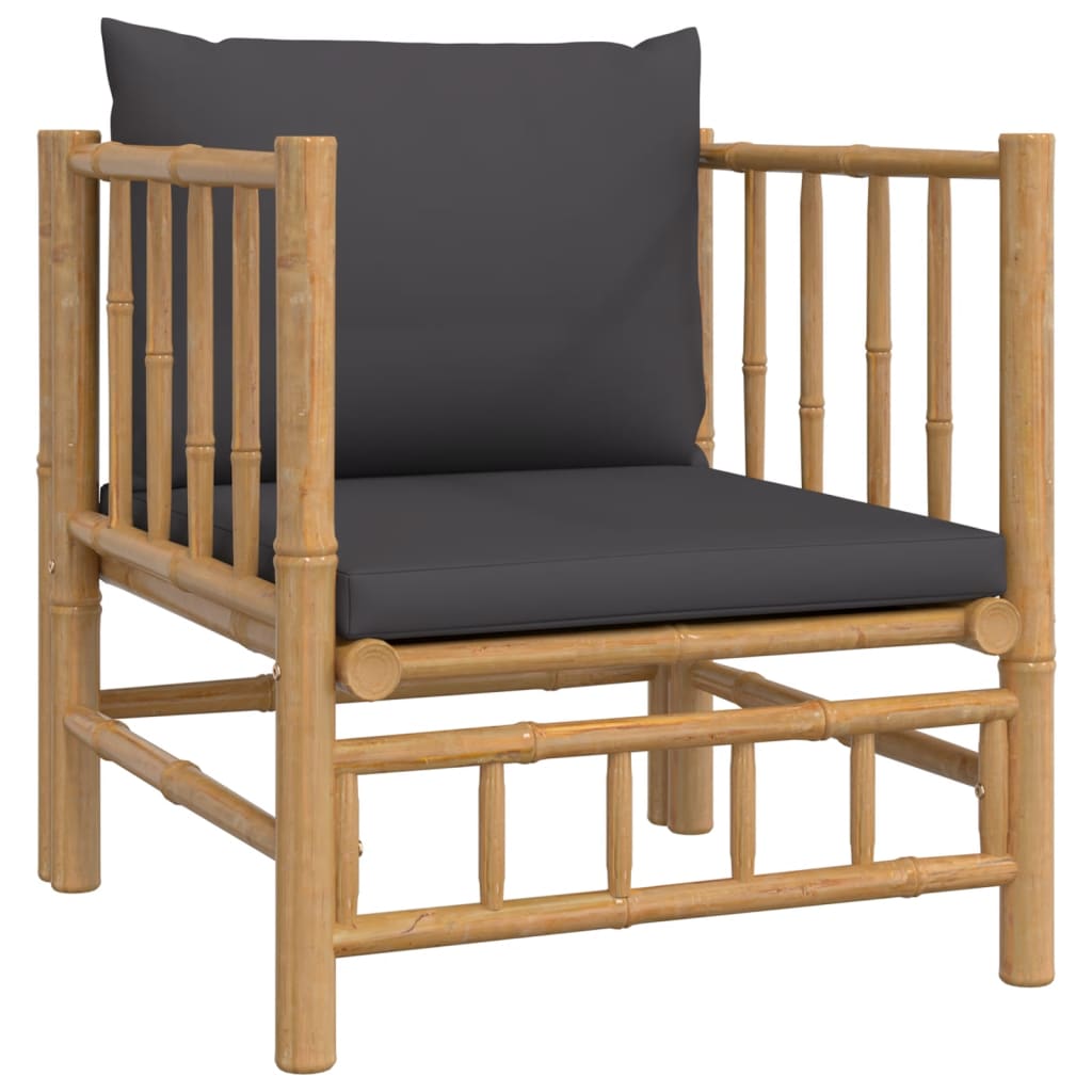 12-delige Loungeset met kussens bamboe donkergrijs is nu te koop bij PeponiXL, paradijselijk wonen!