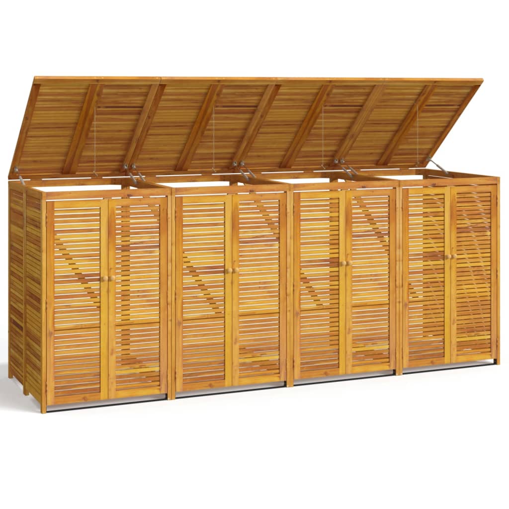 Vuilnisbakberging viervoudig 280x89x117 cm massief acaciahout is nu te koop bij PeponiXL, paradijselijk wonen!