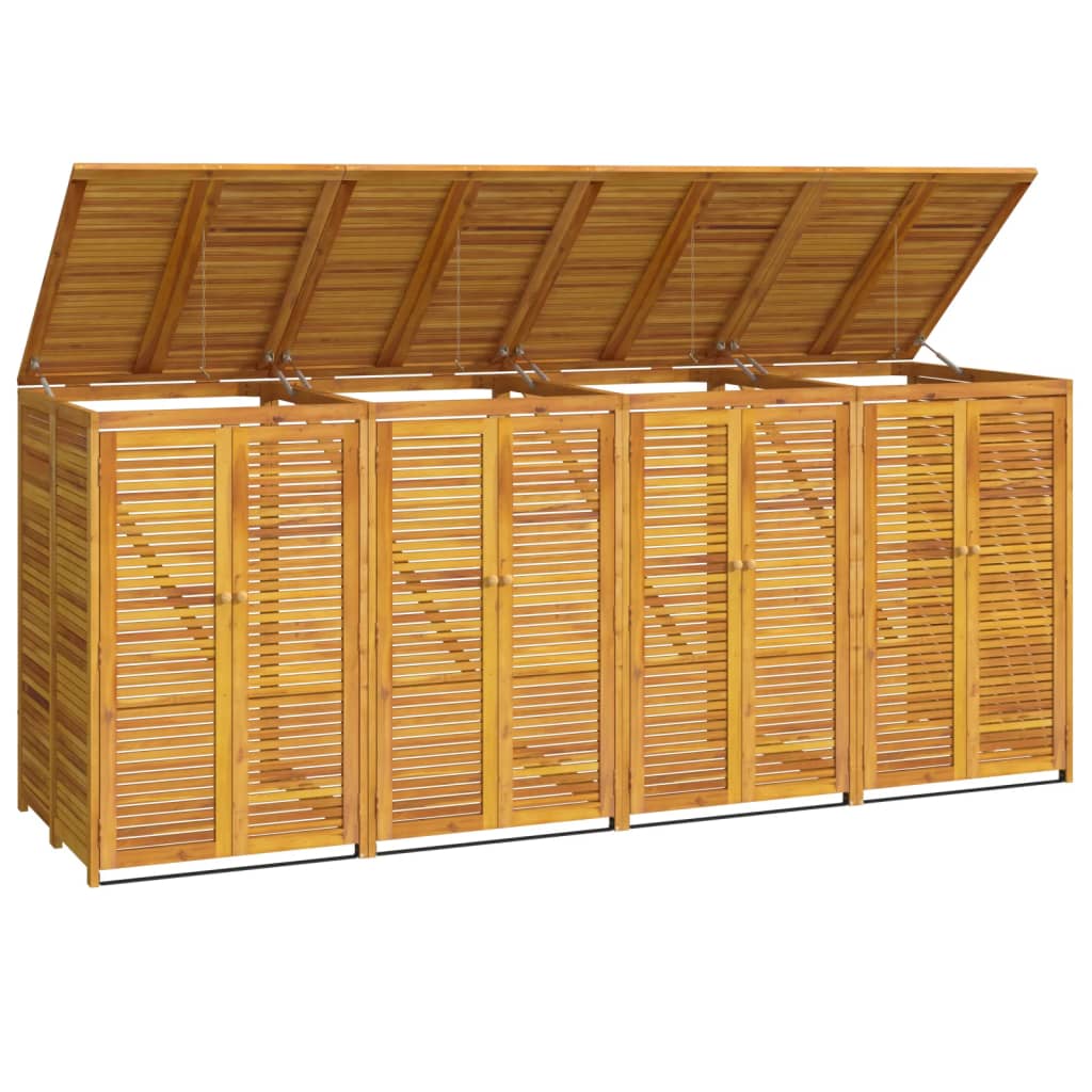 Vuilnisbakberging viervoudig 280x89x117 cm massief acaciahout is nu te koop bij PeponiXL, paradijselijk wonen!