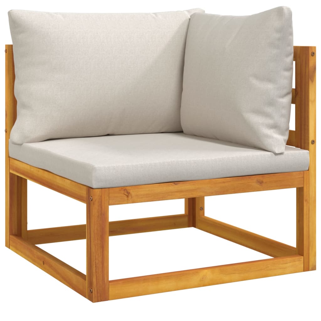 5-delige Loungeset met lichtgrijze kussens massief hout is nu te koop bij PeponiXL, paradijselijk wonen!