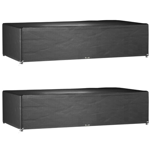 Tuinmeubelhoezen 2 st 12 oogjes rechthoekig 315x160x75 cm is nu te koop bij PeponiXL, paradijselijk wonen!