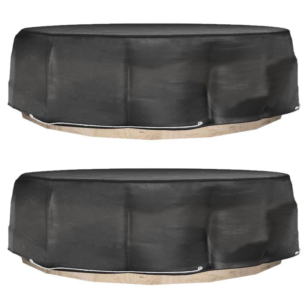 Tuinmeubelhoezen voor loungebed 2 st 8 oogjes rond Ø188x50 cm is nu te koop bij PeponiXL, paradijselijk wonen!