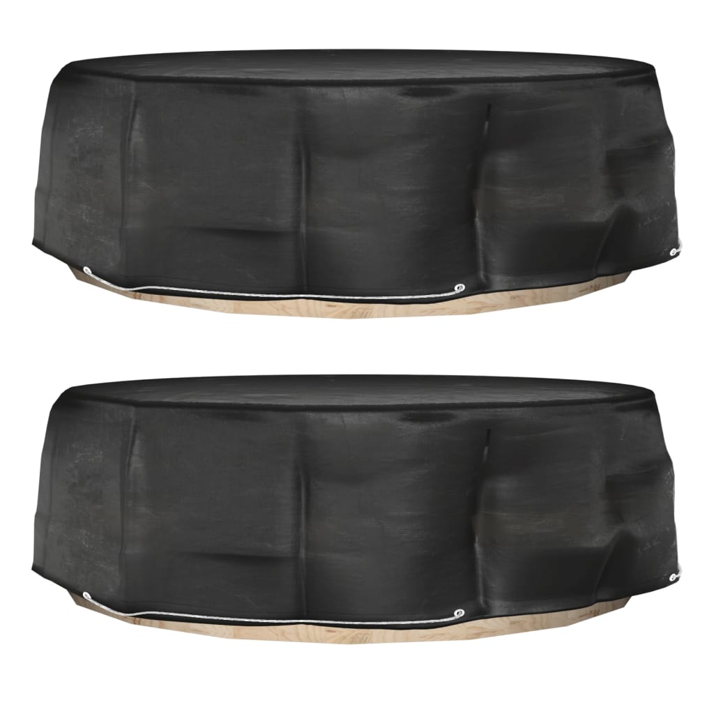 Tuinmeubelhoezen voor loungebed 2 st 10 oogjes rond Ø236x67 cm is nu te koop bij PeponiXL, paradijselijk wonen!